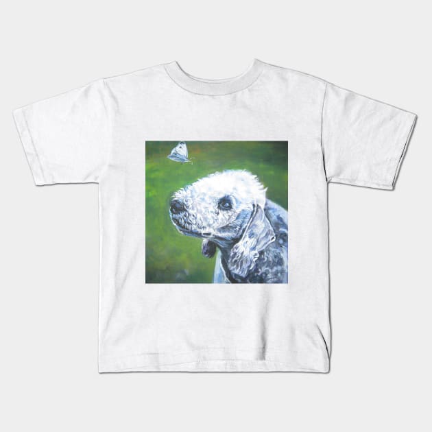 Bedlington Terrier Fine Art Painting Kids T-Shirt by LASHEPARD